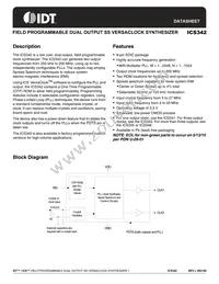 ICS342MPT Datasheet Cover