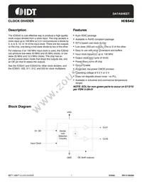 ICS542MT Datasheet Cover