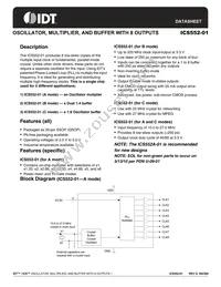 ICS552R-01T Datasheet Cover