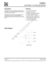 ICS651MIT Datasheet Cover