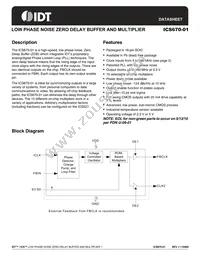 ICS670M-01T Datasheet Cover