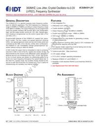 ICS8431AM-21LFT Datasheet Cover
