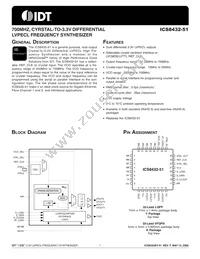 ICS8432BY-51LFT Datasheet Cover