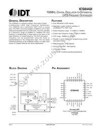 ICS8442AYILFT Datasheet Cover