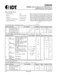ICS8442AYILFT Datasheet Page 5