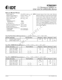 ICS853001AMLFT Datasheet Page 3