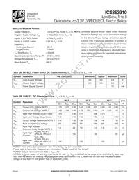 ICS853310AVLFT Datasheet Page 3