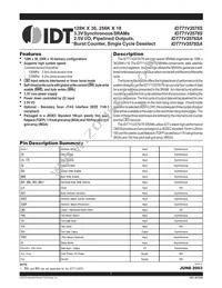 IDT71V2576YS150PFG8 Datasheet Cover