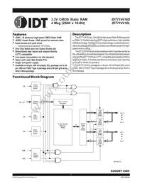 IDT71V416S20PHG8 Datasheet Cover