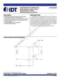 IDTQS3800QG Datasheet Cover