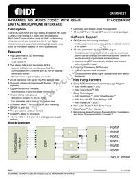 IDTSTAC9205X5TAEB2XR Datasheet Cover