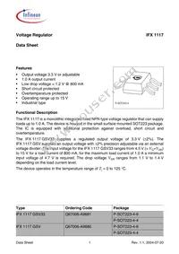 IFX1117GS V33 Datasheet Cover