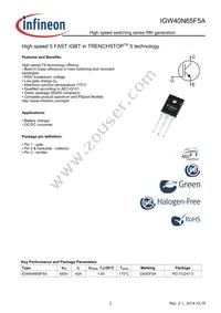 IGW40N65F5AXKSA1 Datasheet Page 2