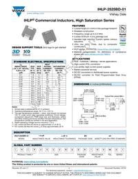 IHLP2525BDER8R2M01 Datasheet Cover