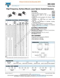 IMC0402ERR10J Datasheet Cover