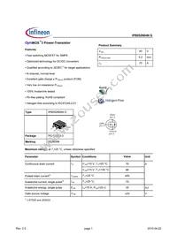 IPB052N04NGATMA1 Datasheet Cover