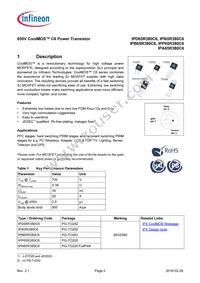 IPB65R380C6ATMA1 Datasheet Page 2