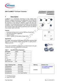 IPB65R600C6ATMA1 Datasheet Page 2