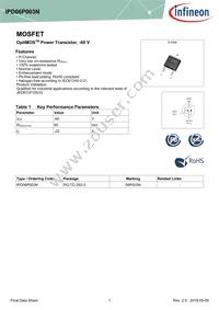 IPD06P003NATMA1 Datasheet Cover