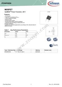 IPD06P005NATMA1 Datasheet Cover