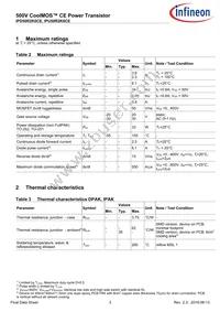 IPD50R2K0CEBTMA1 Datasheet Page 3