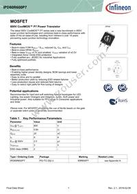 IPD80R600P7ATMA1 Datasheet Cover