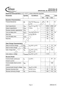 IPP47N10SL26AKSA1 Datasheet Page 3