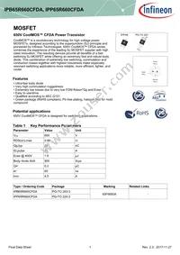IPP65R660CFDAAKSA1 Datasheet Cover