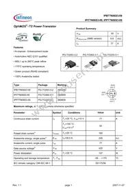 IPP77N06S3-09 Datasheet Cover