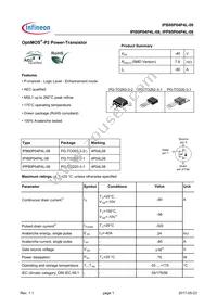 IPP80P04P4L08AKSA1 Datasheet Cover