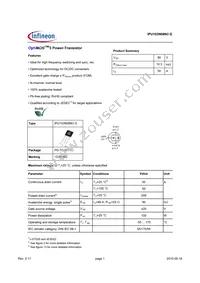 IPU103N08N3 G Datasheet Cover