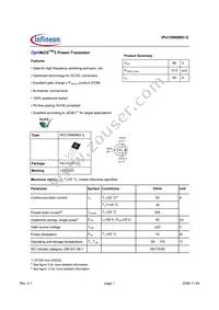 IPU135N08N3 G Datasheet Cover