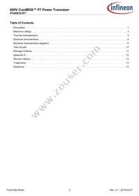 IPU80R3K3P7AKMA1 Datasheet Page 2