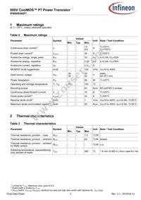 IPW80R360P7XKSA1 Datasheet Page 3