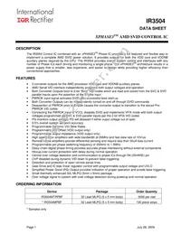 IR3504MTRPBF Datasheet Cover