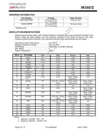 IR3507ZMTRPBF Datasheet Page 2