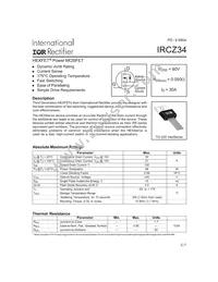 IRCZ34PBF Datasheet Cover