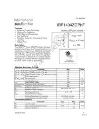 IRF1404ZGPBF Datasheet Cover