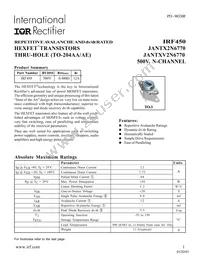 IRF450 Datasheet Cover