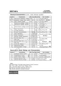 IRF540A Datasheet Page 2