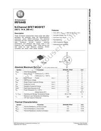 IRF644B-FP001 Datasheet Cover