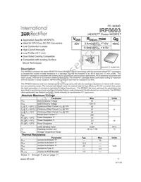 IRF6603TR1 Datasheet Cover