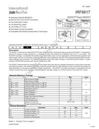 IRF6617TR1 Datasheet Cover