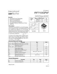 IRF7103QTRPBF Datasheet Cover