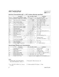 IRF7406GTRPBF Datasheet Page 2