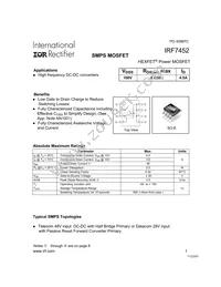 IRF7452TR Datasheet Cover