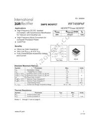 IRF7459TRPBF Datasheet Cover