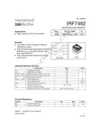 IRF7492 Datasheet Cover