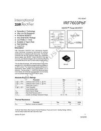 IRF7603TRPBF Datasheet Cover