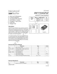 IRF7703GTRPBF Datasheet Cover
